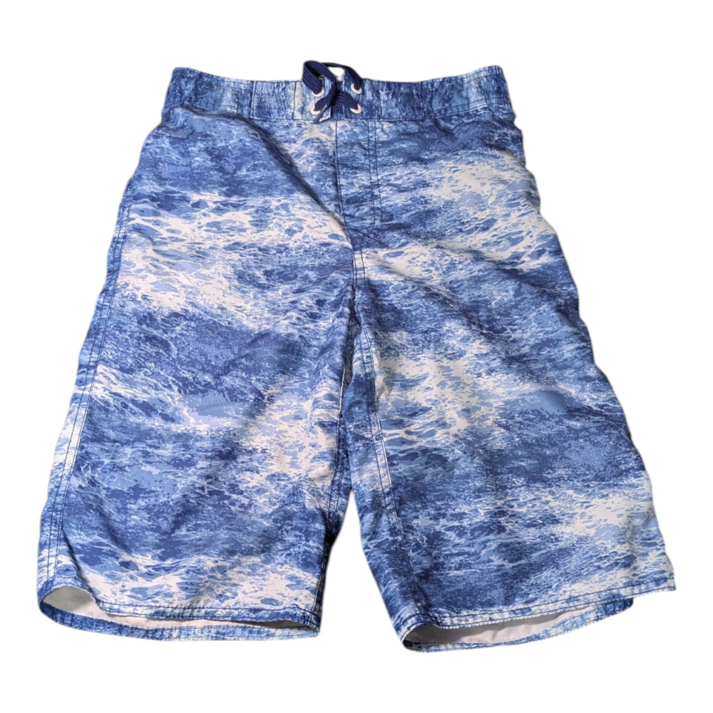 Old Navy - Kids Swim Shorts - Ocean Print Blue - Size XL 14-16 - Preowned Great